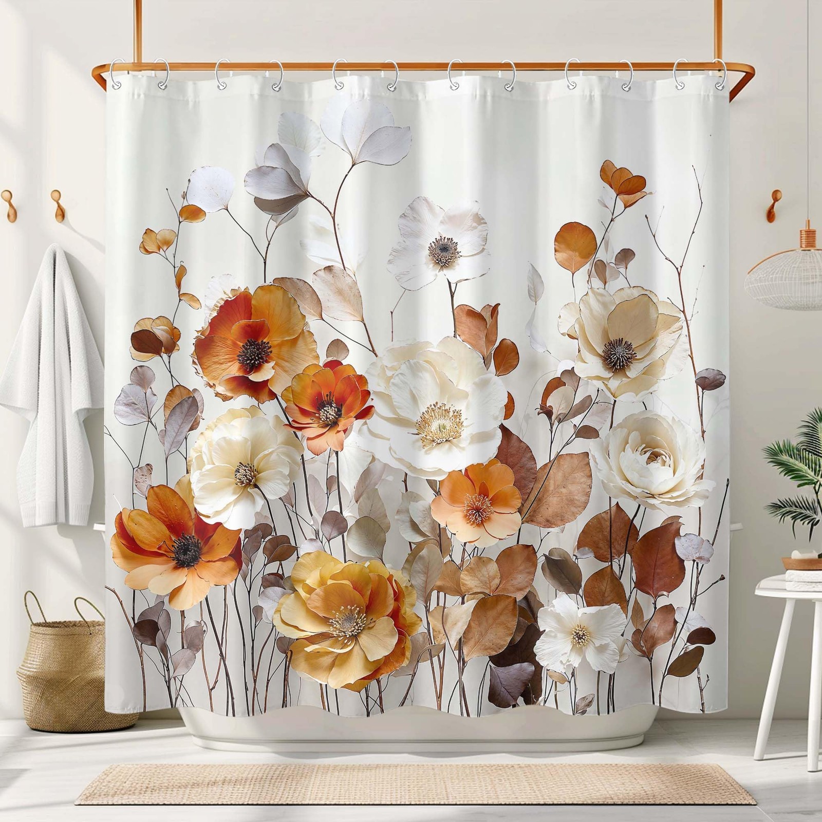 Custom Printed Bath Curtain — custom printed polyester bath curtain detail view