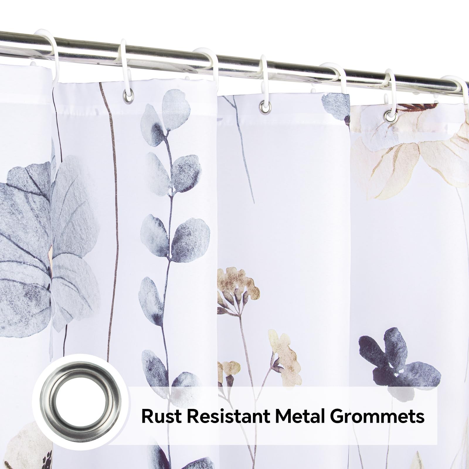 Custom Printed Bath Curtain — custom printed polyester bath curtain detail view