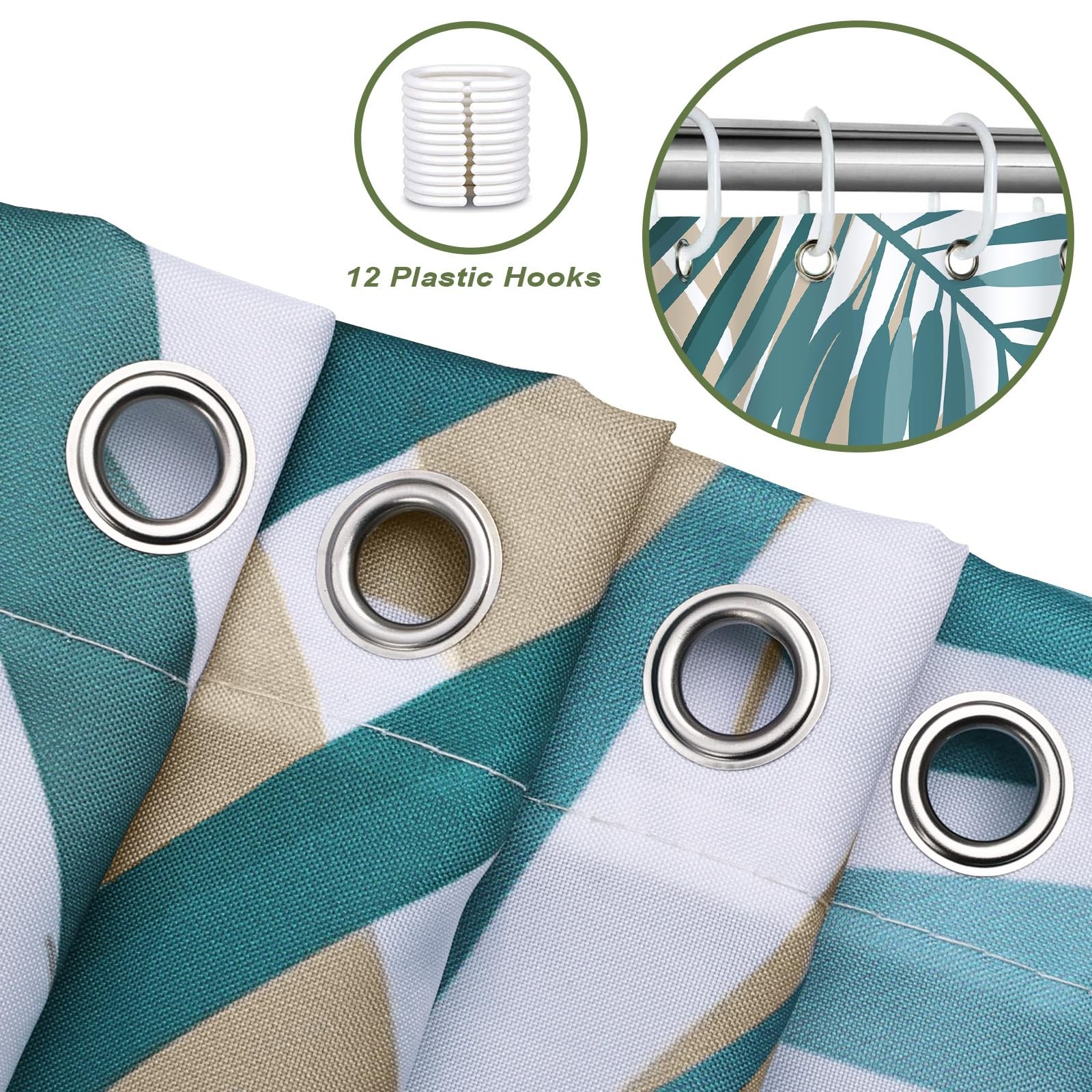 Custom Printed Bath Curtain — custom printed polyester bath curtain detail view