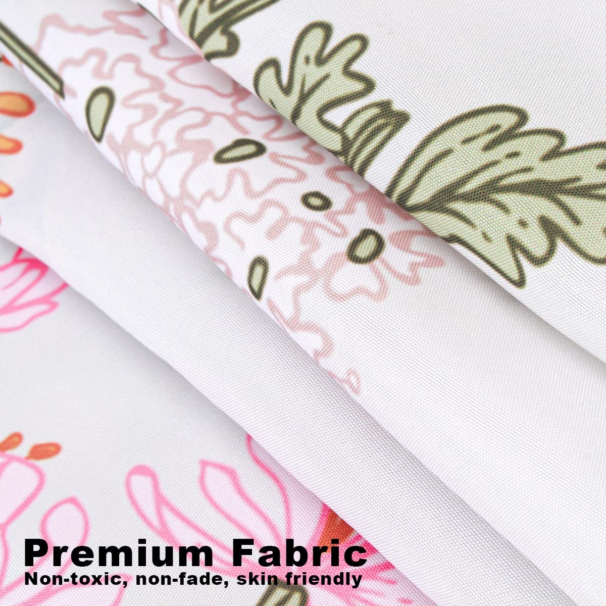 Custom Printed Bath Curtain — custom printed polyester bath curtain detail view