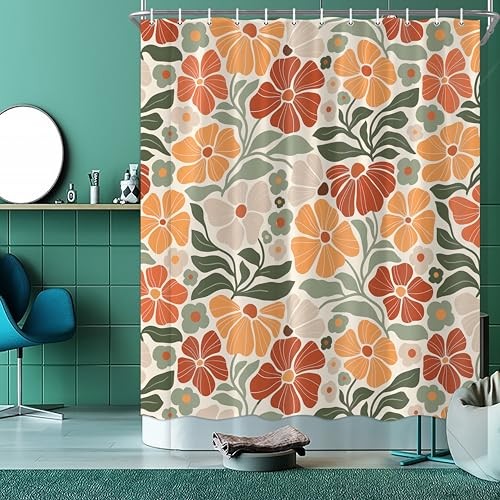 Custom Printed Bath Curtain — custom printed polyester bath curtain detail view