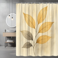 Elegant Watercolor Leaf Shower Curtain - Autumn Decor — custom printed polyester bath curtain
