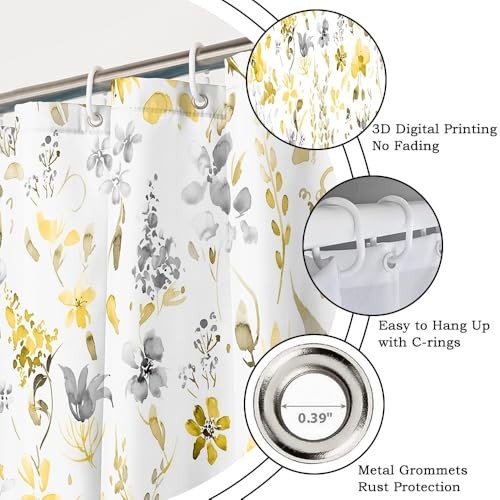 Custom Printed Bath Curtain — custom printed polyester bath curtain detail view