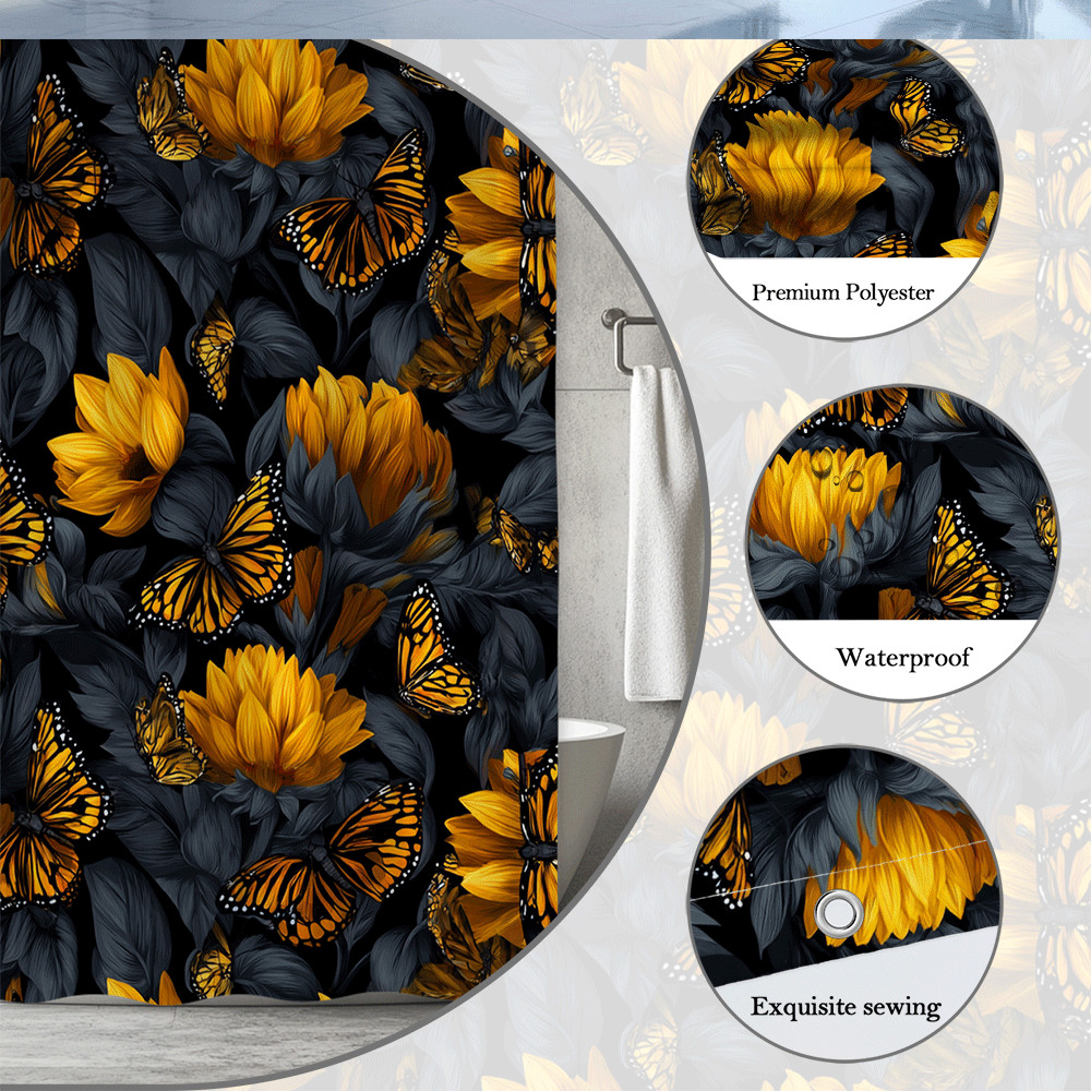 Custom Printed Bath Curtain — custom printed polyester bath curtain detail view