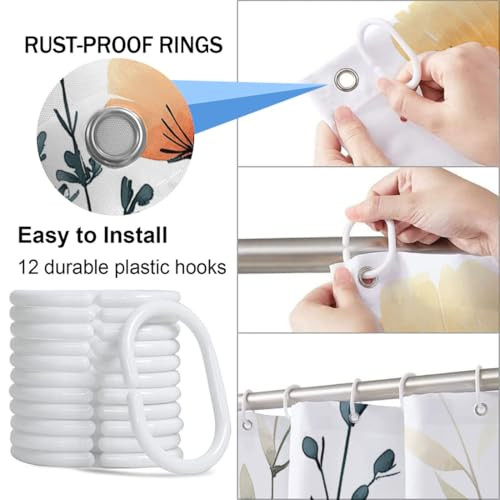 Custom Printed Bath Curtain — custom printed polyester bath curtain detail view