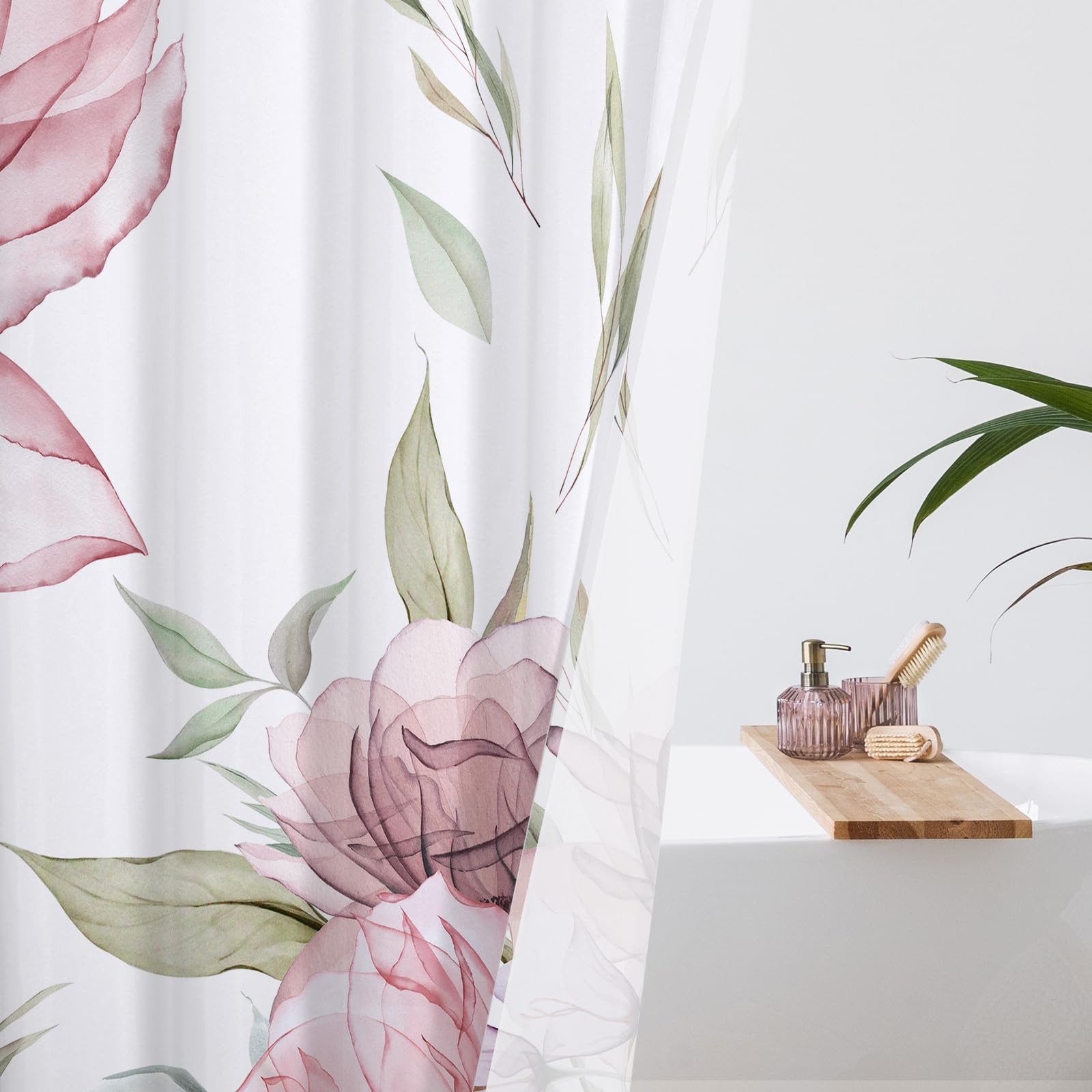 Custom Printed Bath Curtain — custom printed polyester bath curtain detail view