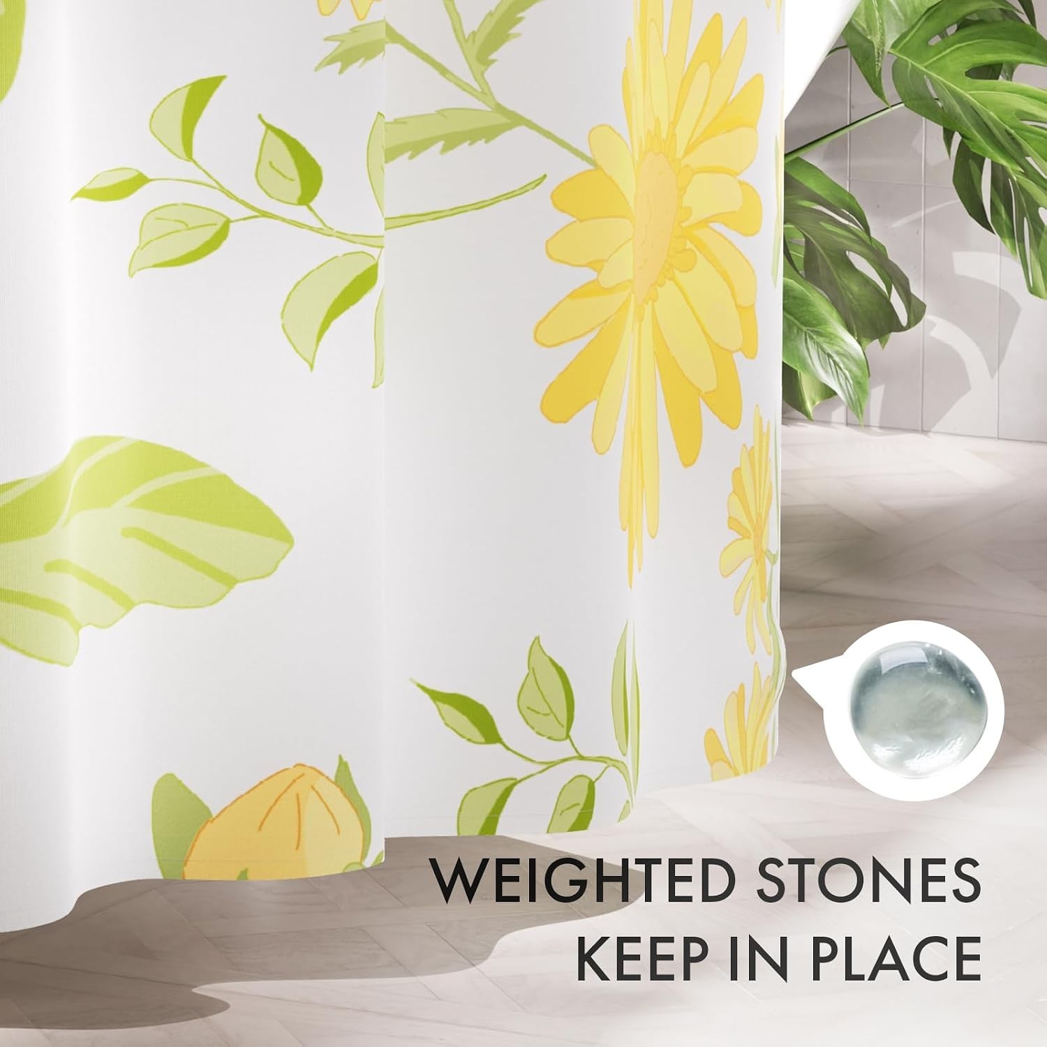 Custom Printed Bath Curtain — custom printed polyester bath curtain detail view