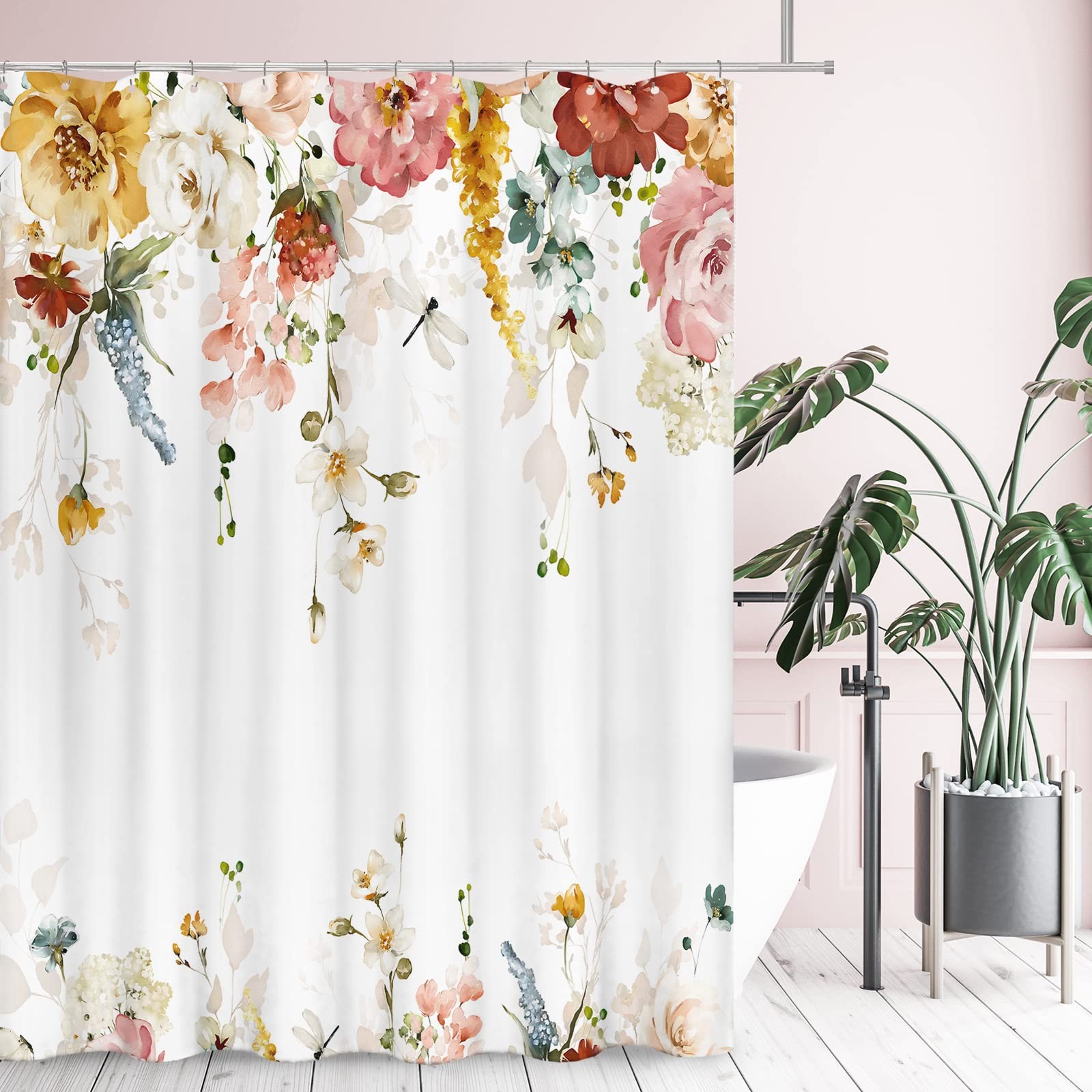Custom Printed Bath Curtain — custom printed polyester bath curtain detail view