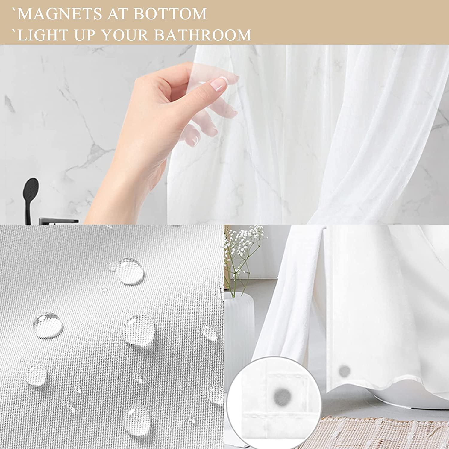 Custom Printed Bath Curtain — custom printed polyester bath curtain detail view