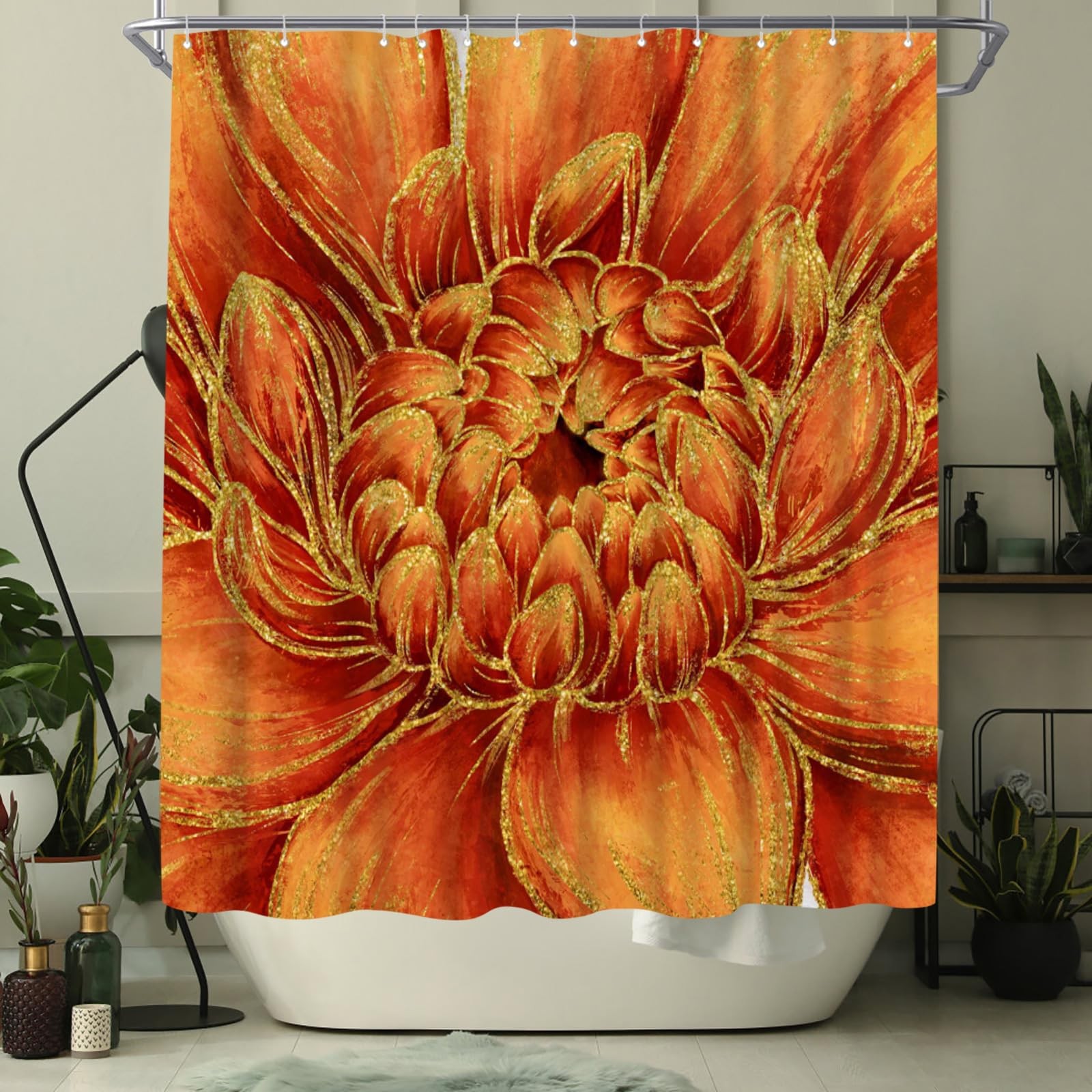 Custom Printed Bath Curtain — custom printed polyester bath curtain detail view