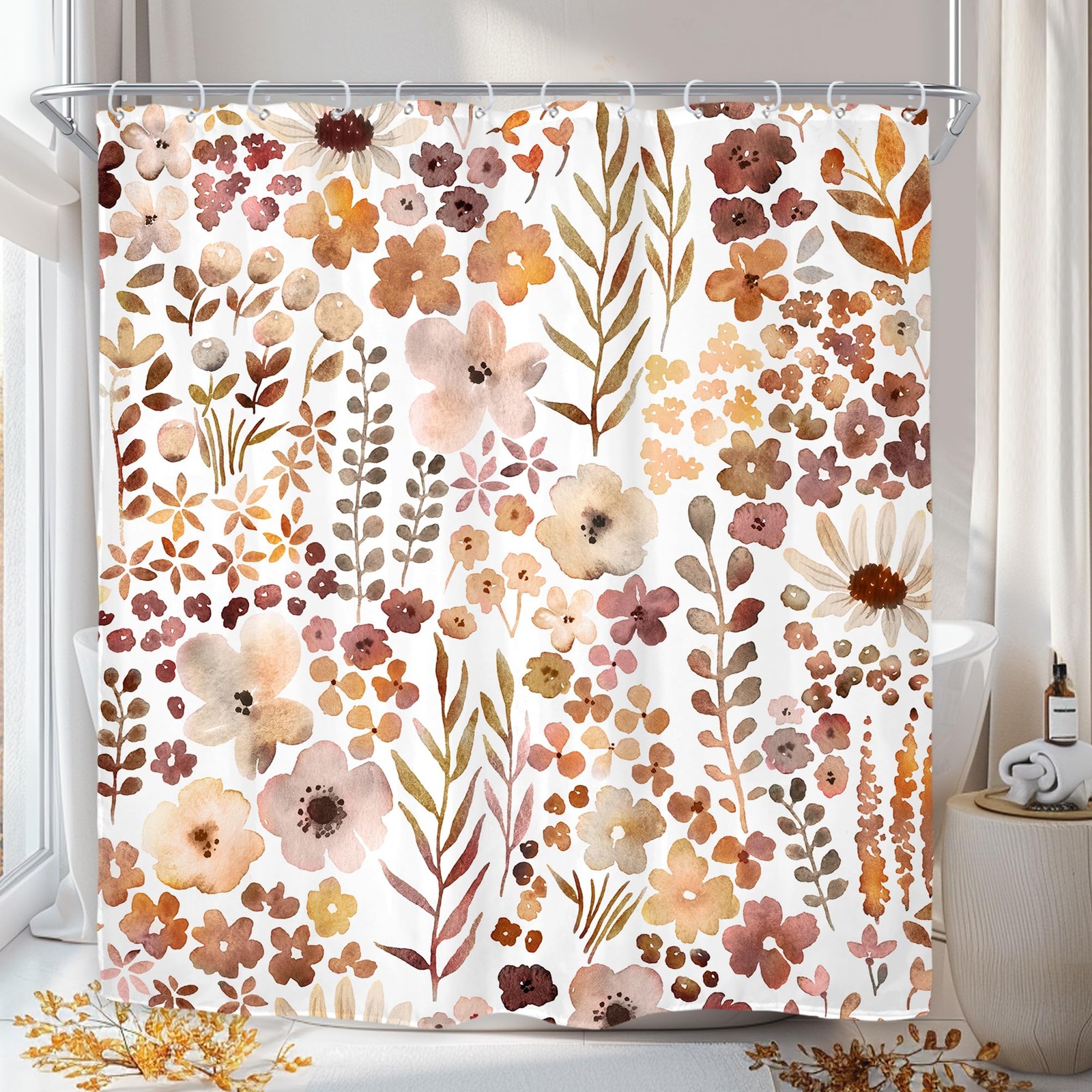 Custom Printed Bath Curtain — custom printed polyester bath curtain detail view