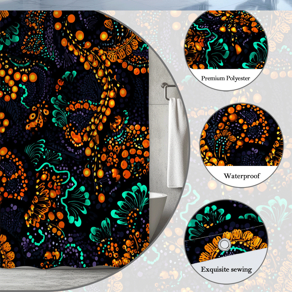 Custom Printed Bath Curtain — custom printed polyester bath curtain detail view