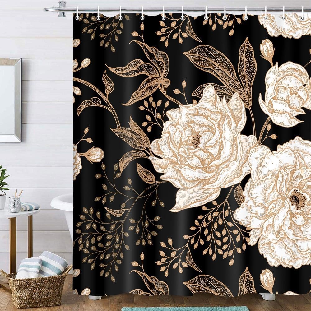 Custom Printed Bath Curtain — custom printed polyester bath curtain detail view