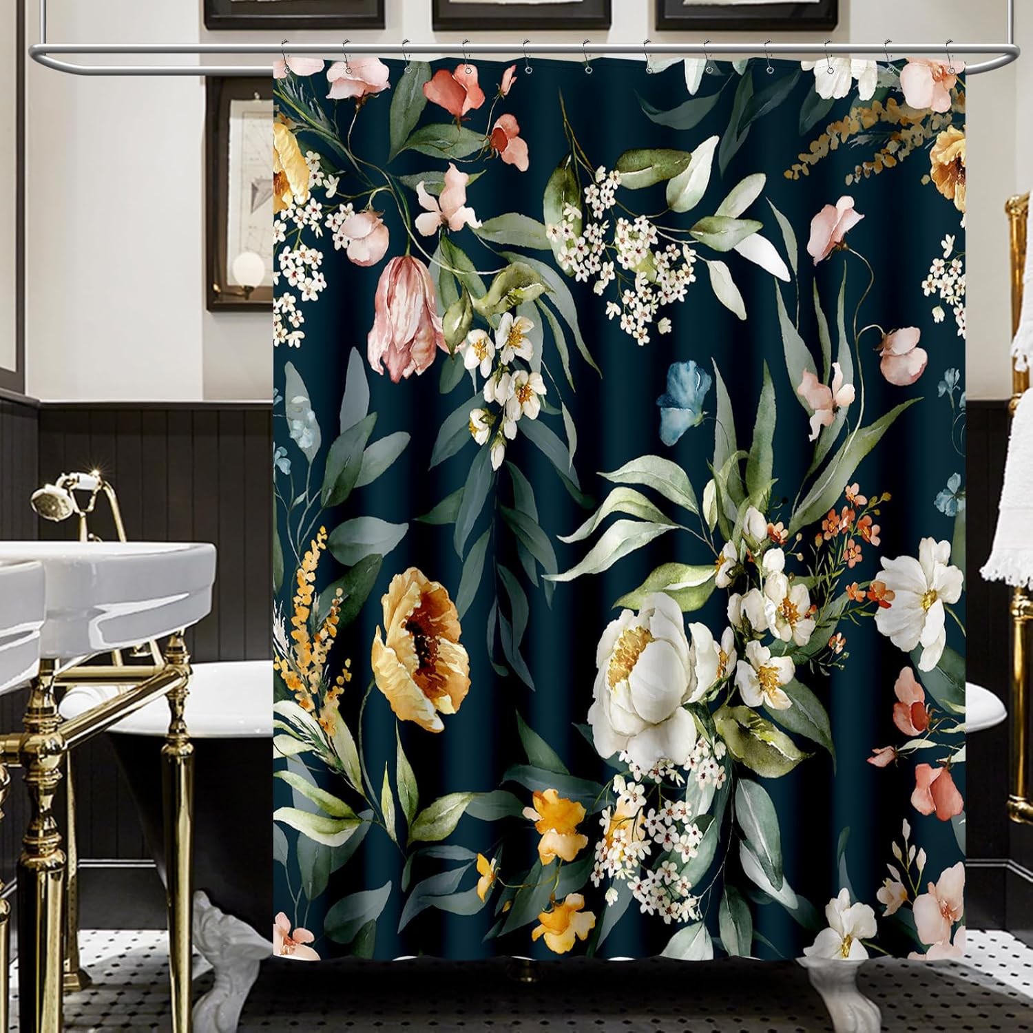 Custom Printed Bath Curtain — custom printed polyester bath curtain