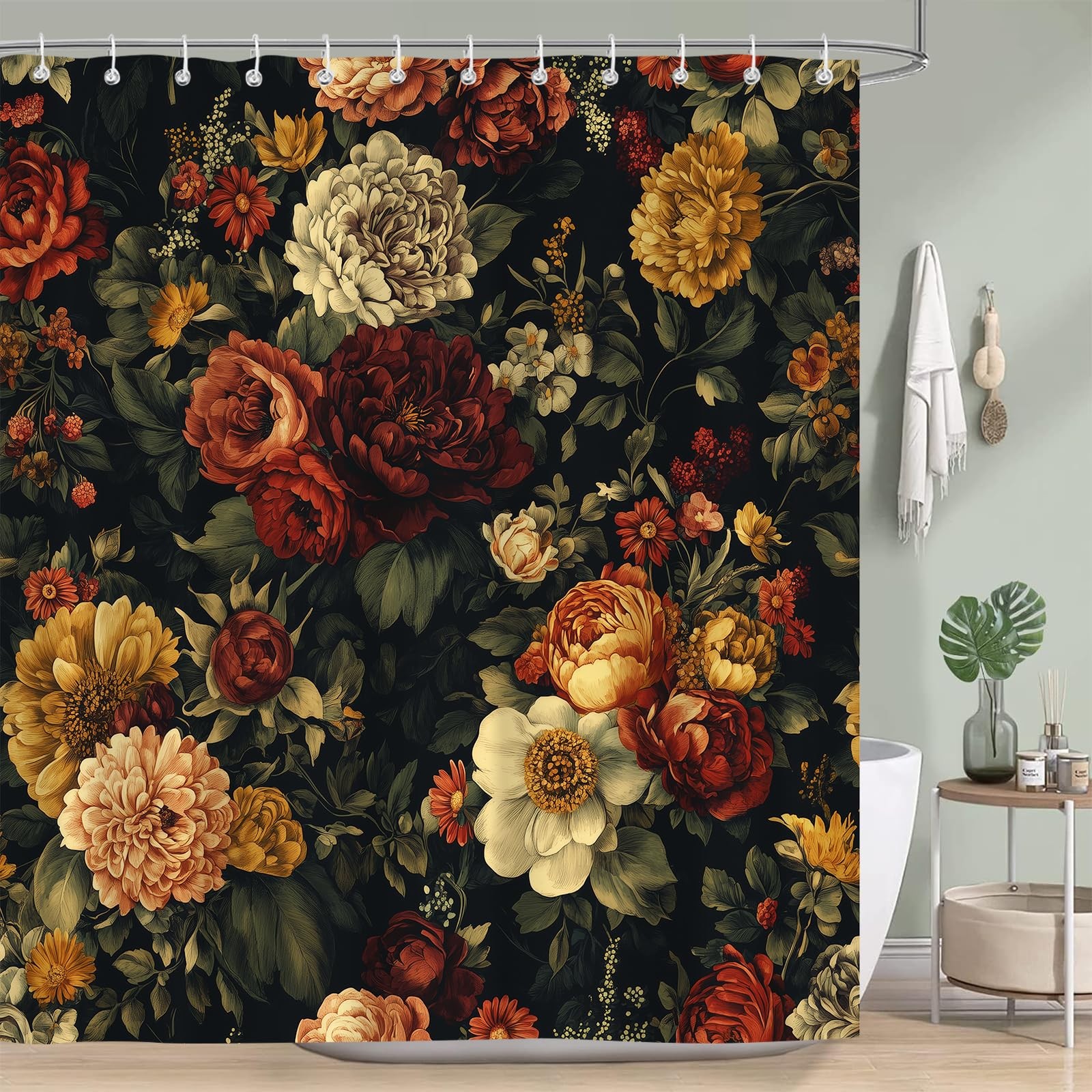 Custom Printed Bath Curtain — custom printed polyester bath curtain detail view