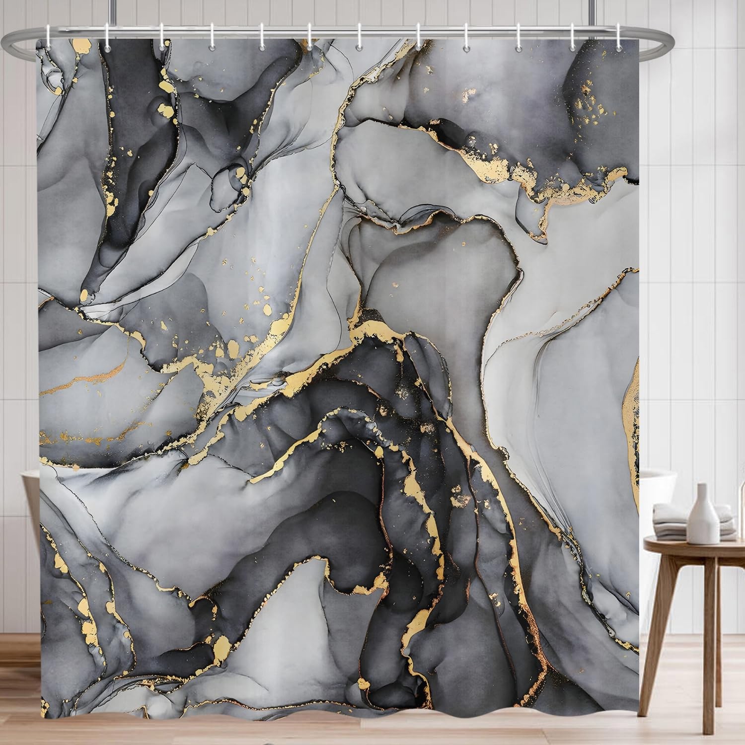 Custom Printed Bath Curtain — custom printed polyester bath curtain