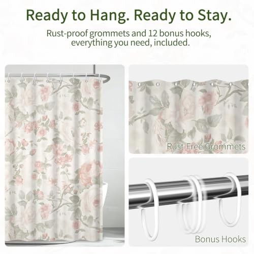 Custom Printed Bath Curtain — custom printed polyester bath curtain detail view