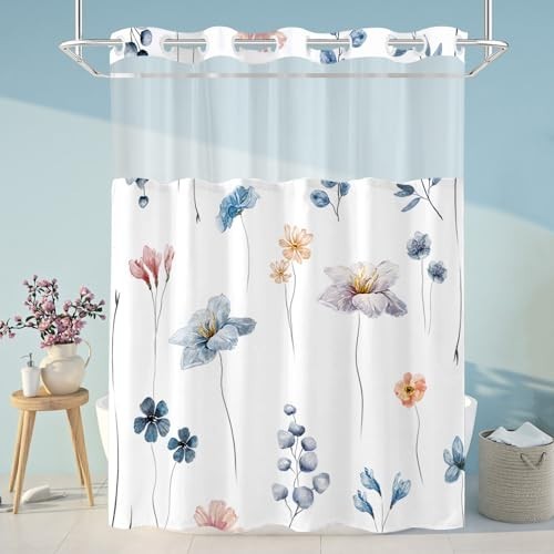 Custom Printed Bath Curtain — custom printed polyester bath curtain detail view