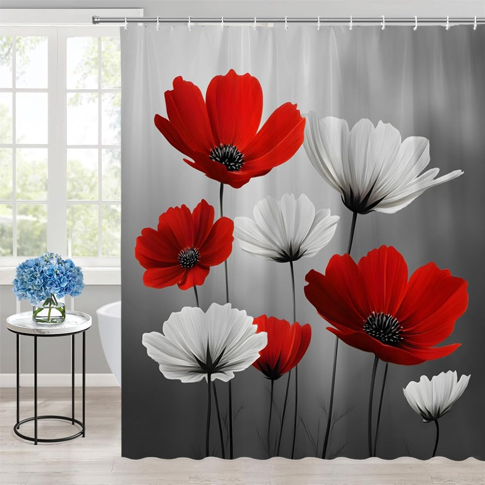 Custom Printed Bath Curtain — custom printed polyester bath curtain detail view