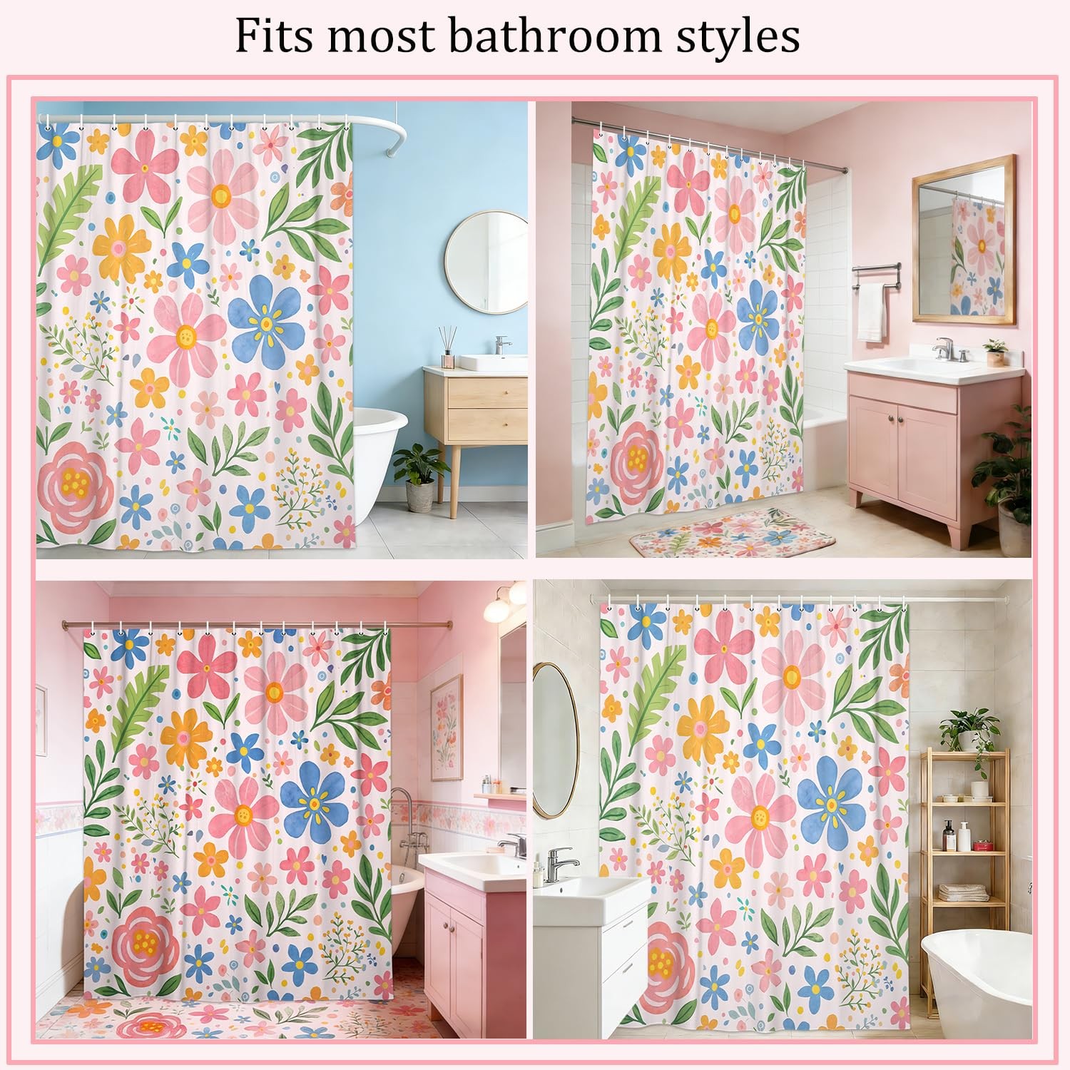 Custom Printed Bath Curtain — custom printed polyester bath curtain detail view