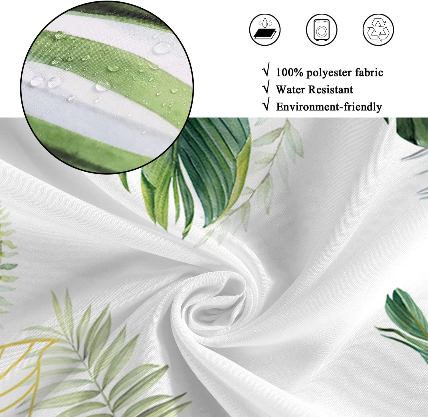 Custom Printed Bath Curtain — custom printed polyester bath curtain detail view