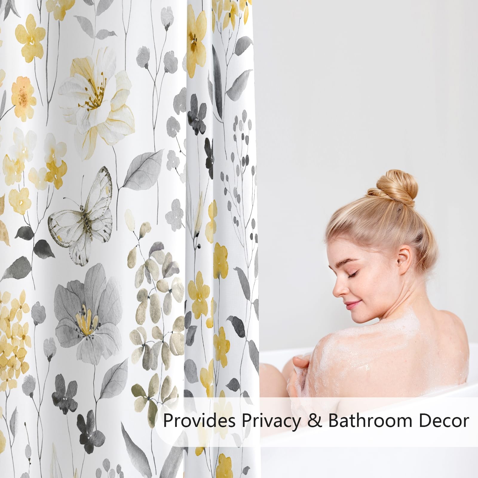 Custom Printed Bath Curtain — custom printed polyester bath curtain detail view