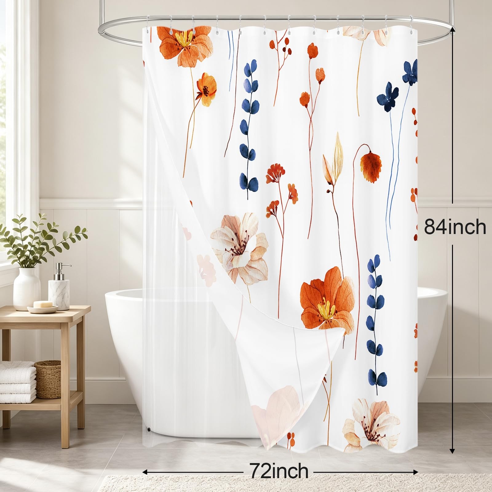 Custom Printed Bath Curtain — custom printed polyester bath curtain detail view