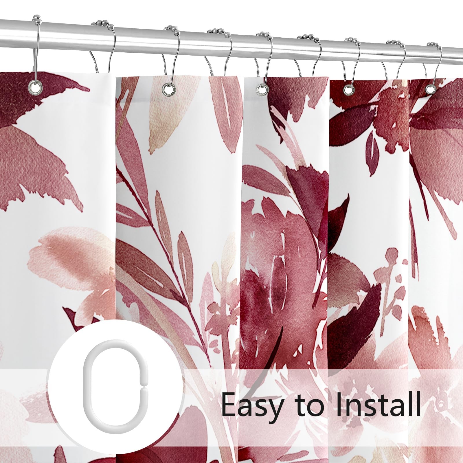 Custom Printed Bath Curtain — custom printed polyester bath curtain detail view