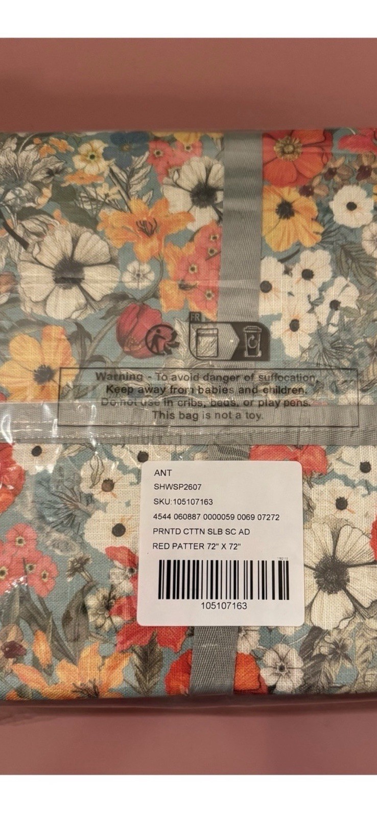 Custom Printed Bath Curtain — custom printed polyester bath curtain detail view