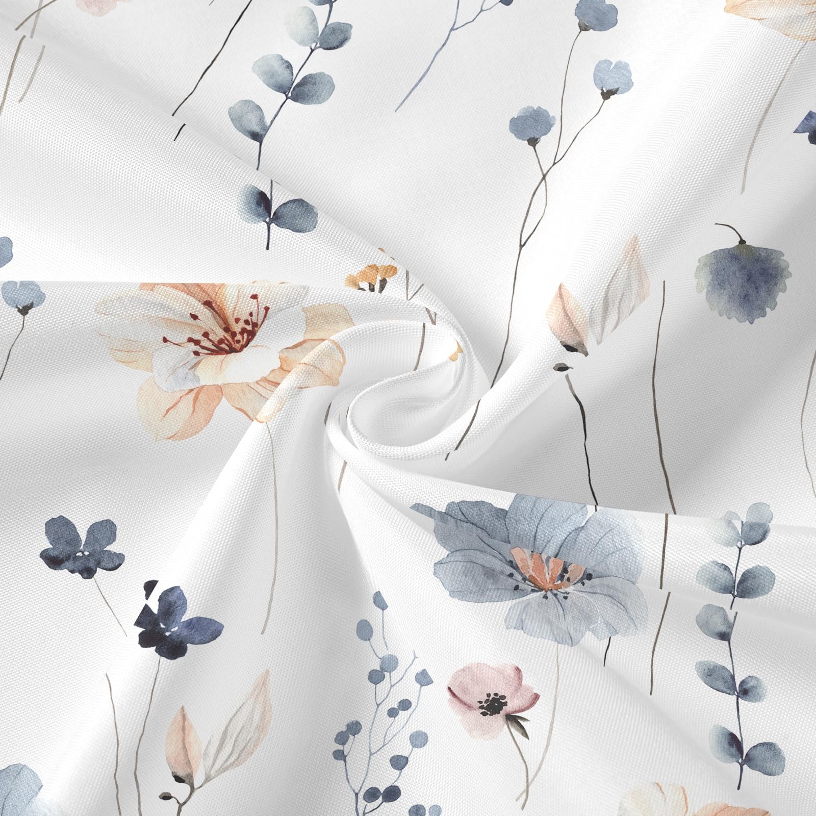 Custom Printed Bath Curtain — custom printed polyester bath curtain detail view