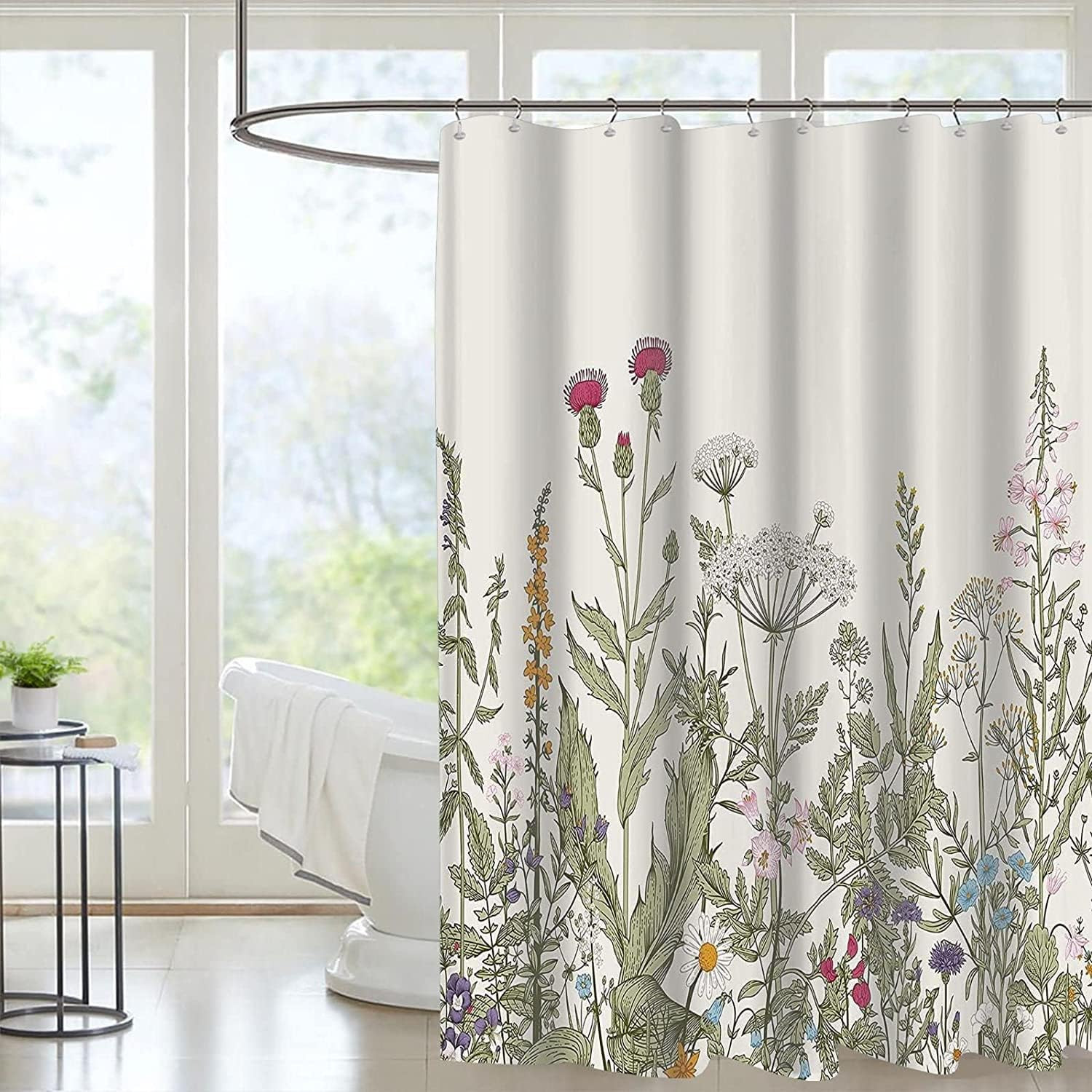 Custom Printed Bath Curtain — custom printed polyester bath curtain detail view