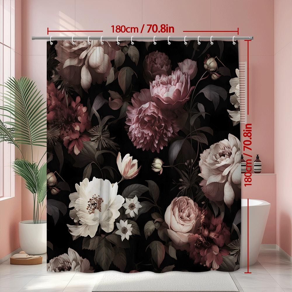 Custom Printed Bath Curtain — custom printed polyester bath curtain detail view