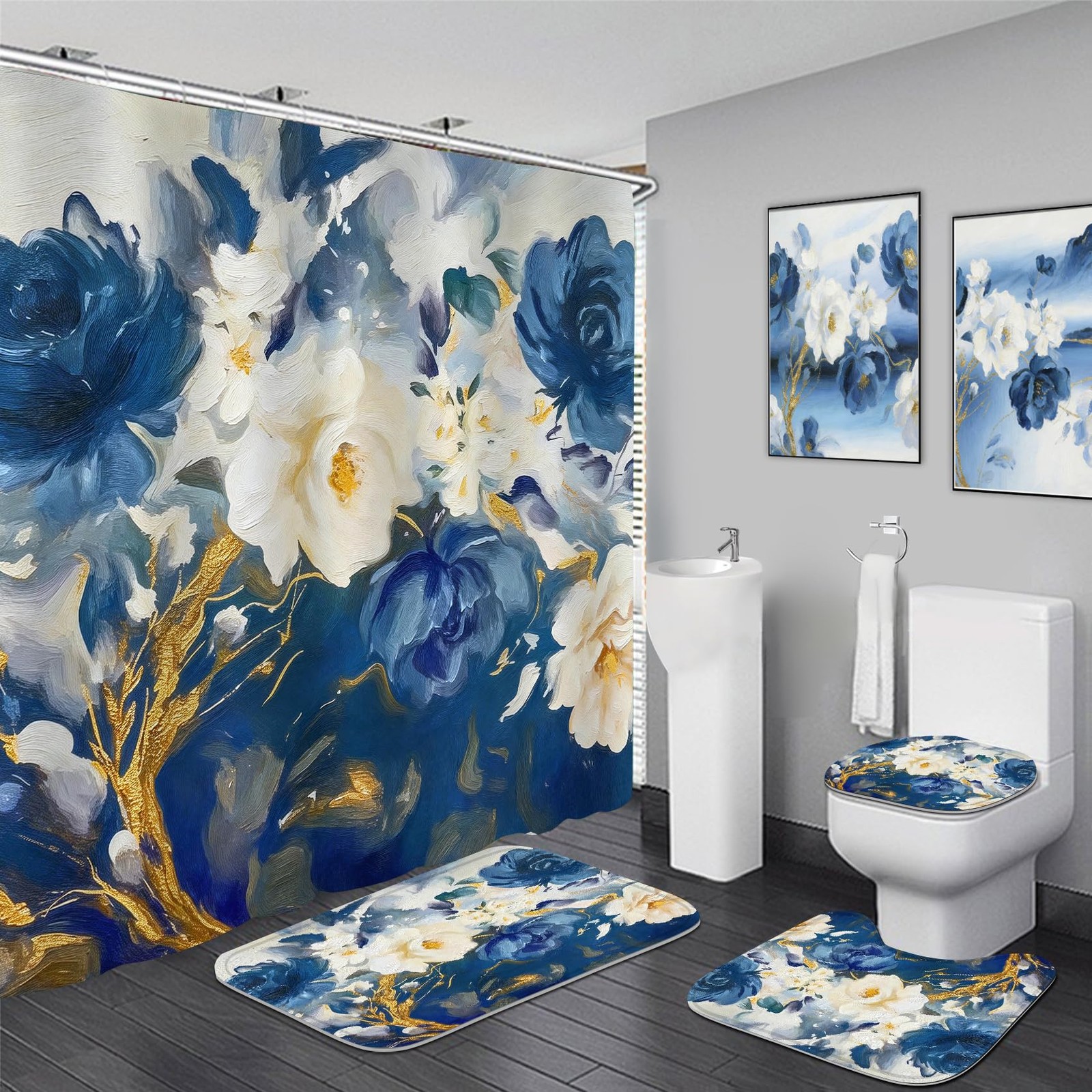 Custom Printed Bath Curtain — custom printed polyester bath curtain detail view