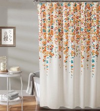 LUSH DECOR Brand Weeping Flower Shower Curtain-Fabric 72” x 72” MSRP $50 — custom printed polyester bath curtain
