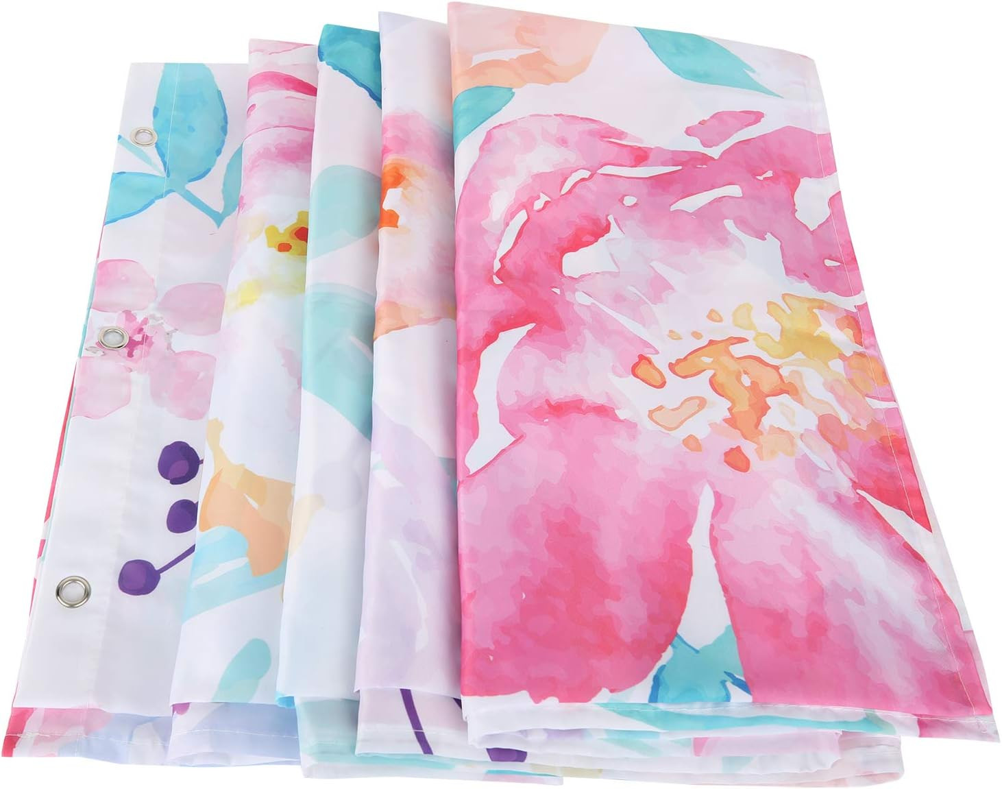 Custom Printed Bath Curtain — custom printed polyester bath curtain detail view