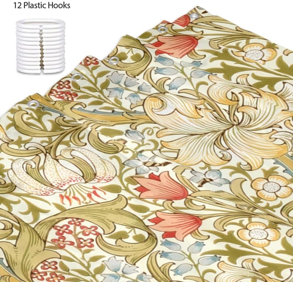 Custom Printed Bath Curtain — custom printed polyester bath curtain detail view