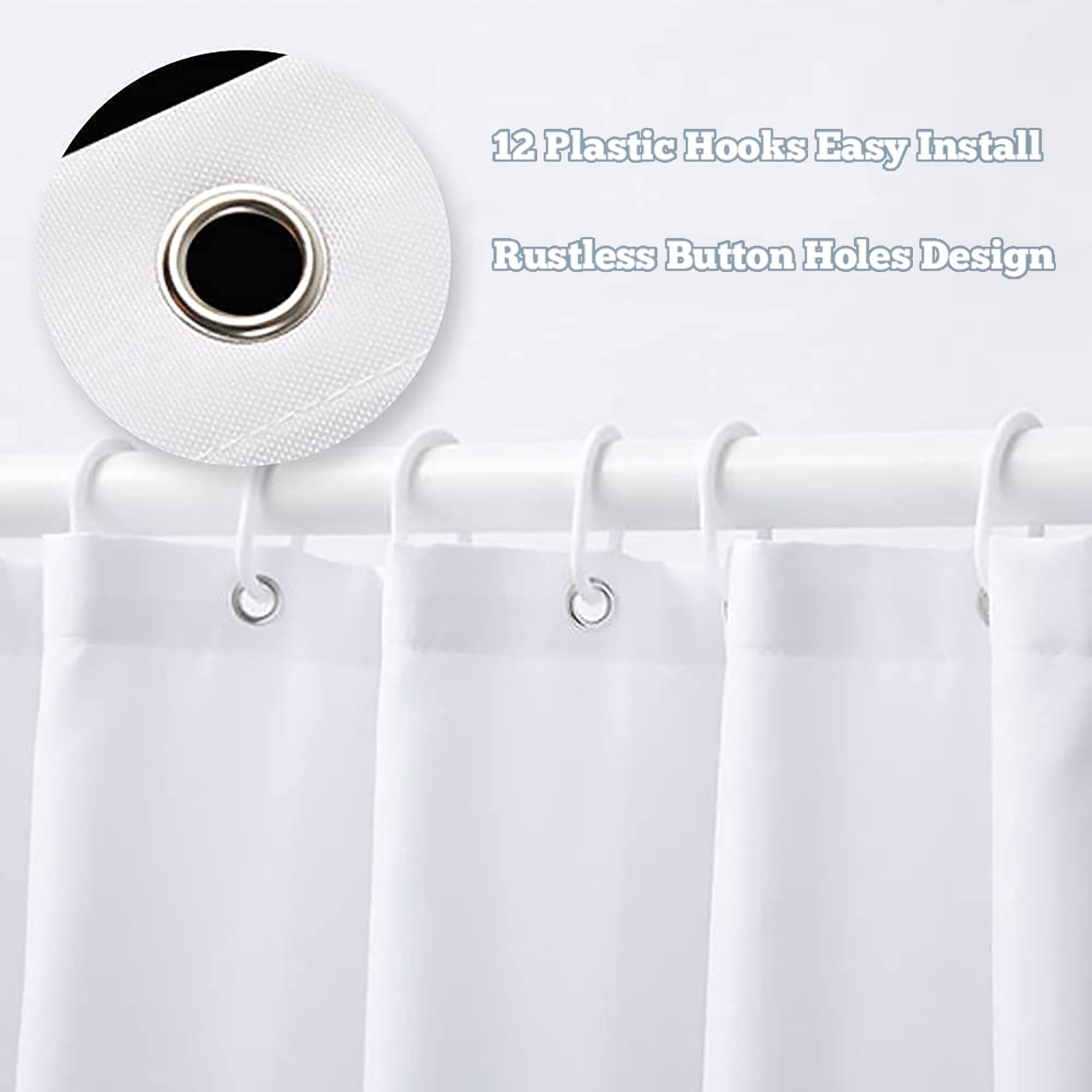 Custom Printed Bath Curtain — custom printed polyester bath curtain detail view