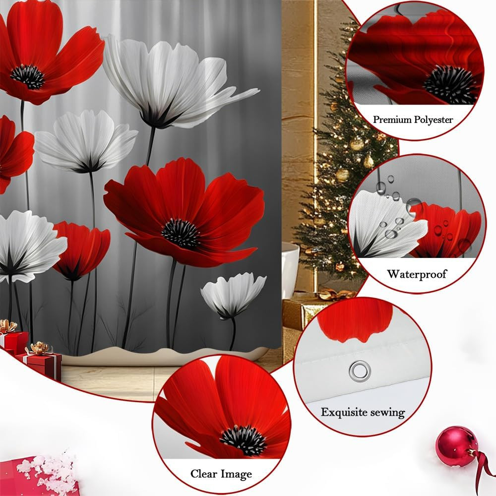 Custom Printed Bath Curtain — custom printed polyester bath curtain detail view
