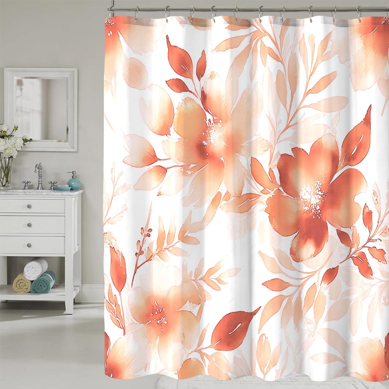Custom Printed Bath Curtain — custom printed polyester bath curtain