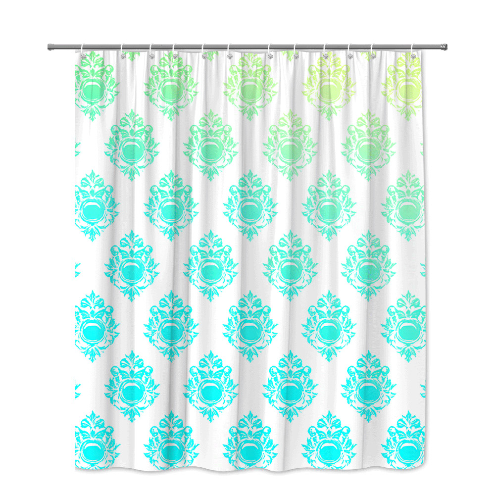 Custom Printed Bath Curtain — custom printed polyester bath curtain detail view