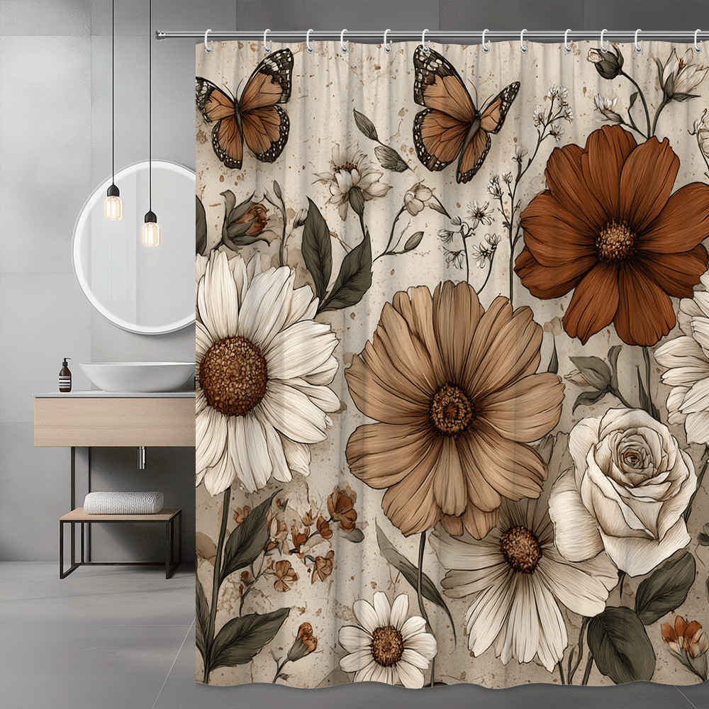 Custom Printed Bath Curtain — custom printed polyester bath curtain