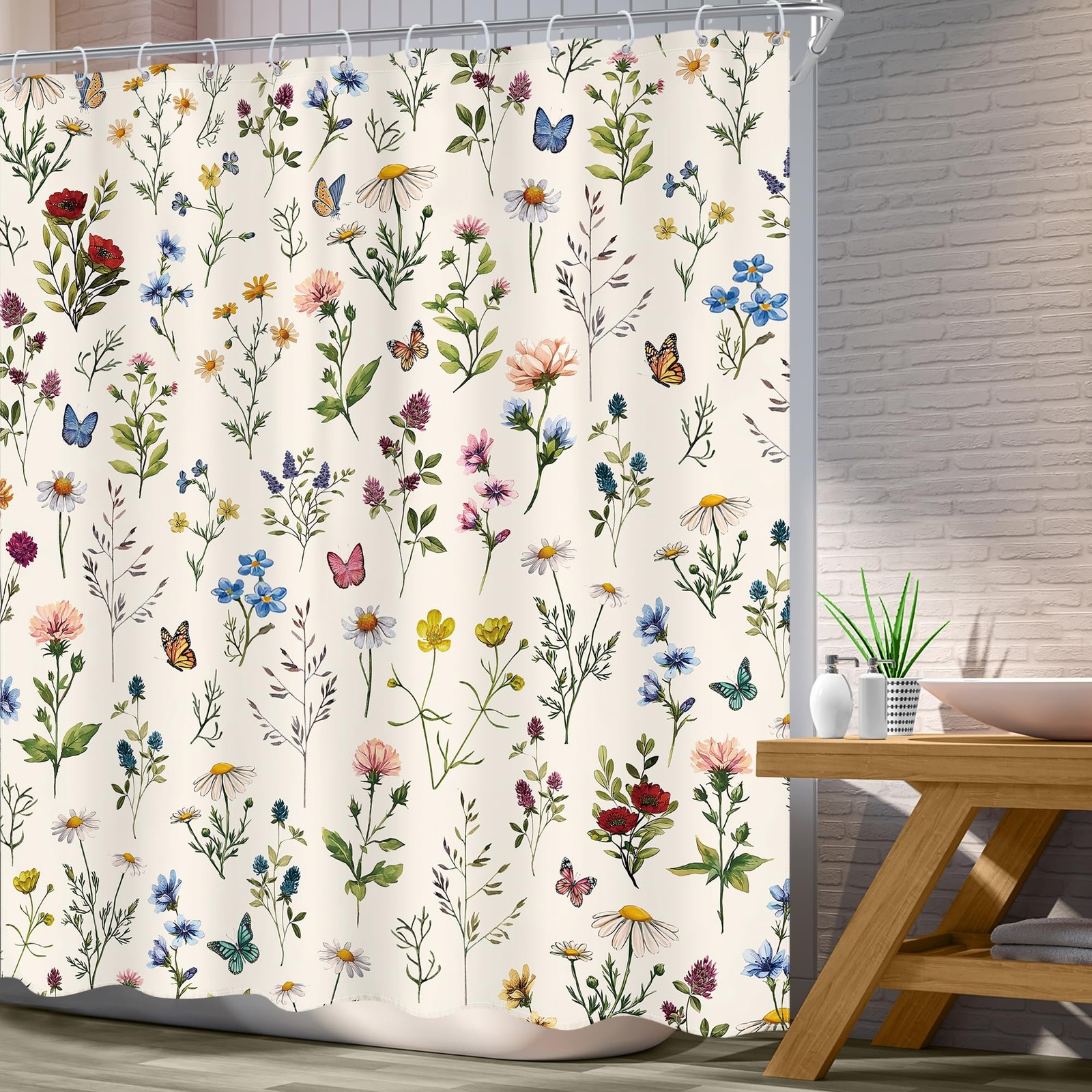 Custom Printed Bath Curtain — custom printed polyester bath curtain detail view