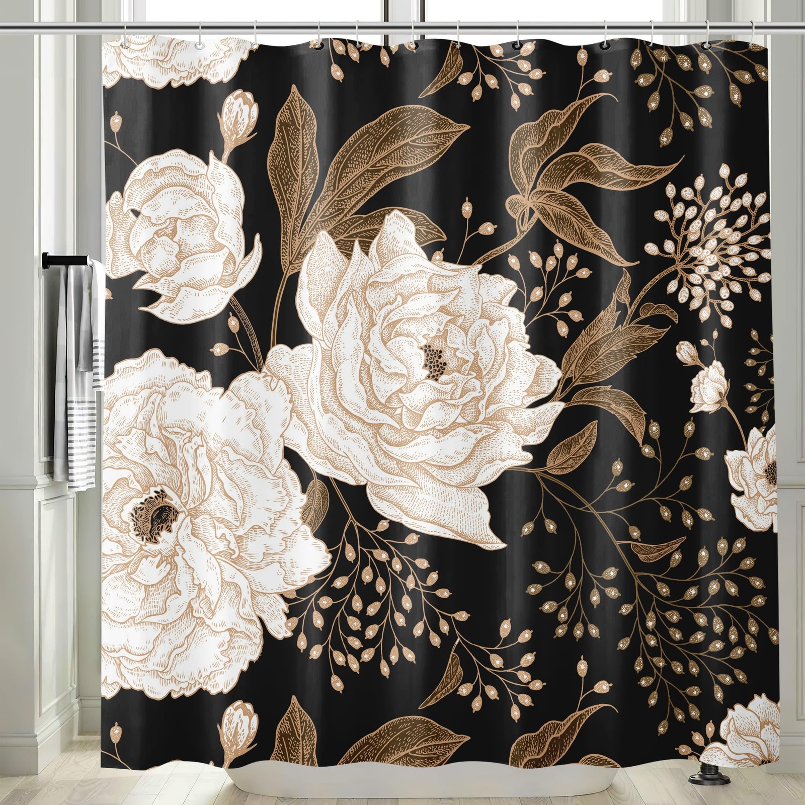 Custom Printed Bath Curtain — custom printed polyester bath curtain detail view