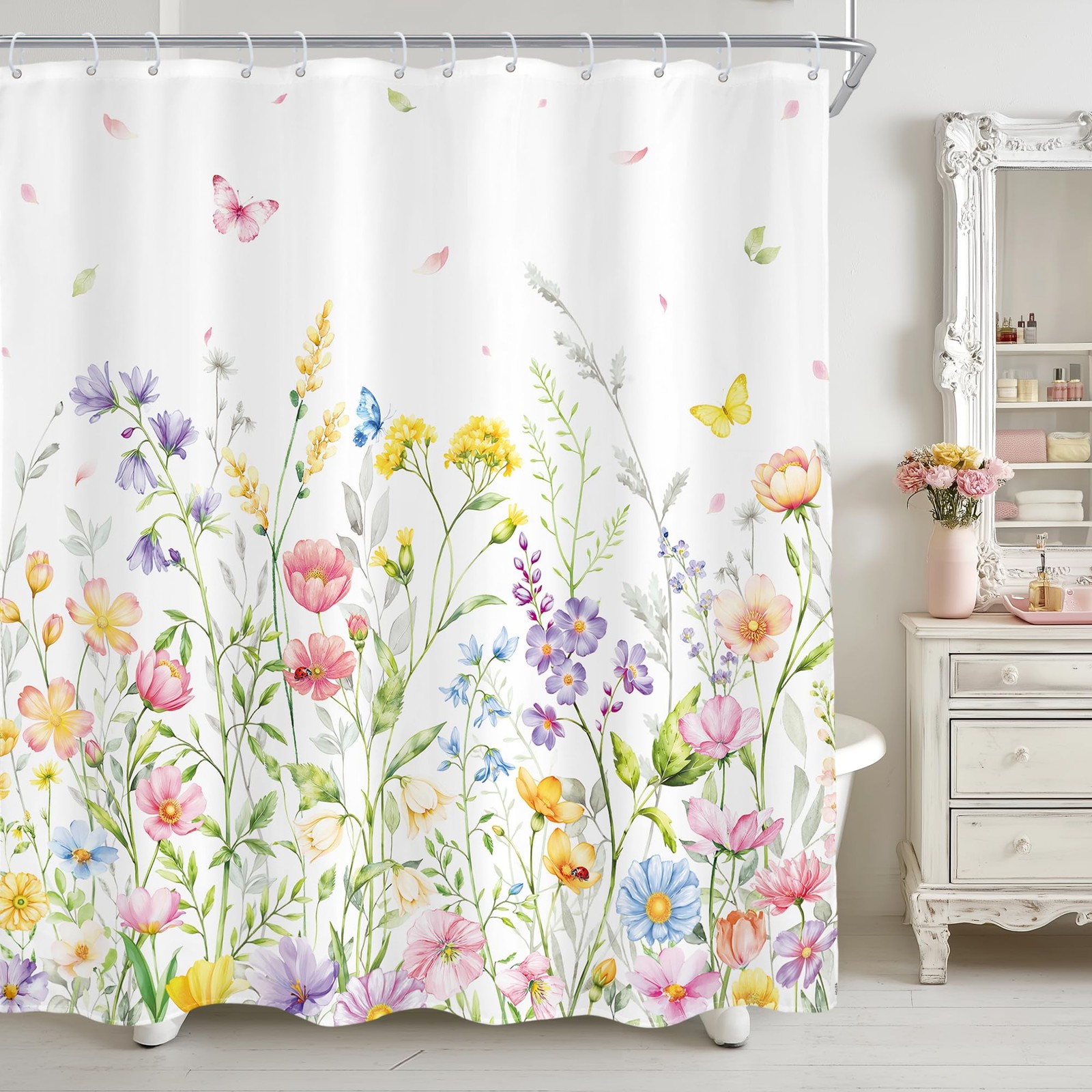 Custom Printed Bath Curtain — custom printed polyester bath curtain