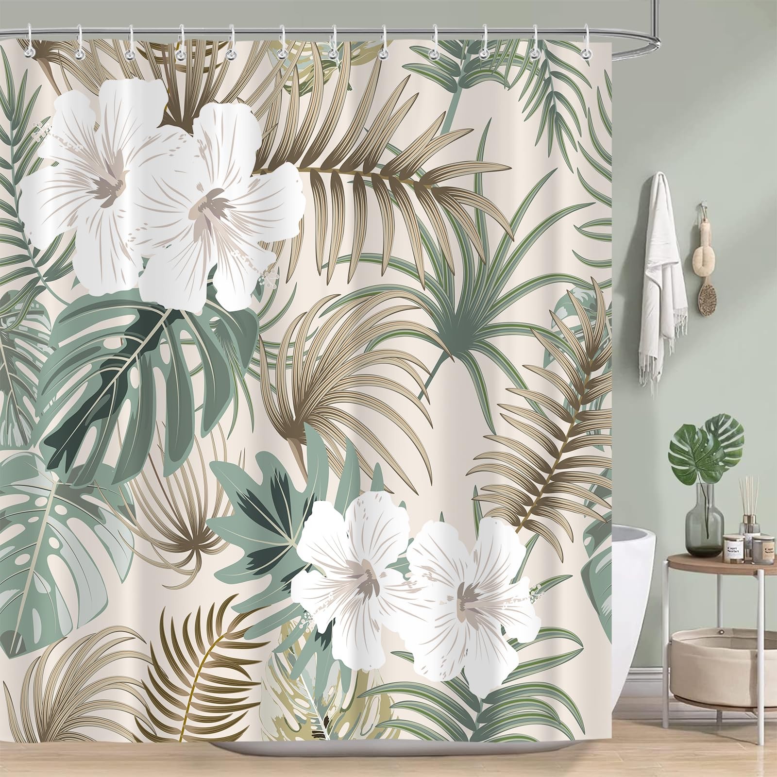 Custom Printed Bath Curtain — custom printed polyester bath curtain detail view