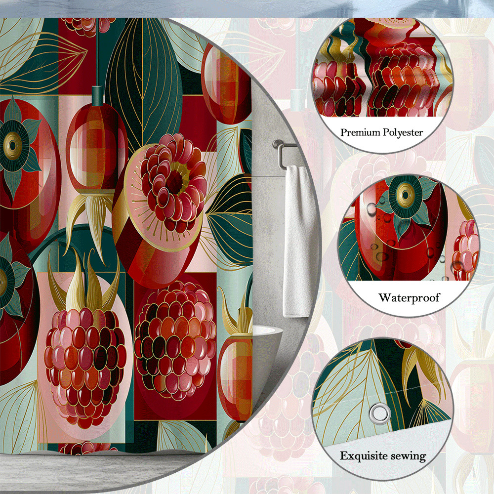 Custom Printed Bath Curtain — custom printed polyester bath curtain detail view