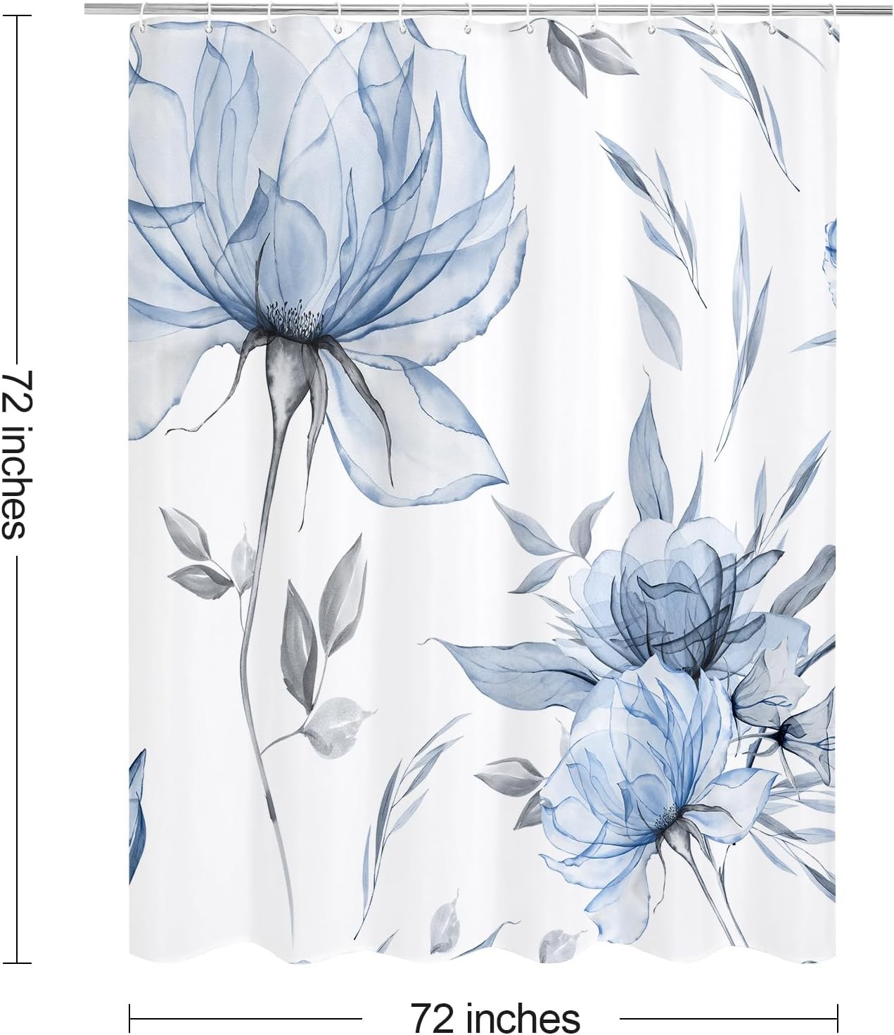 Custom Printed Bath Curtain — custom printed polyester bath curtain detail view