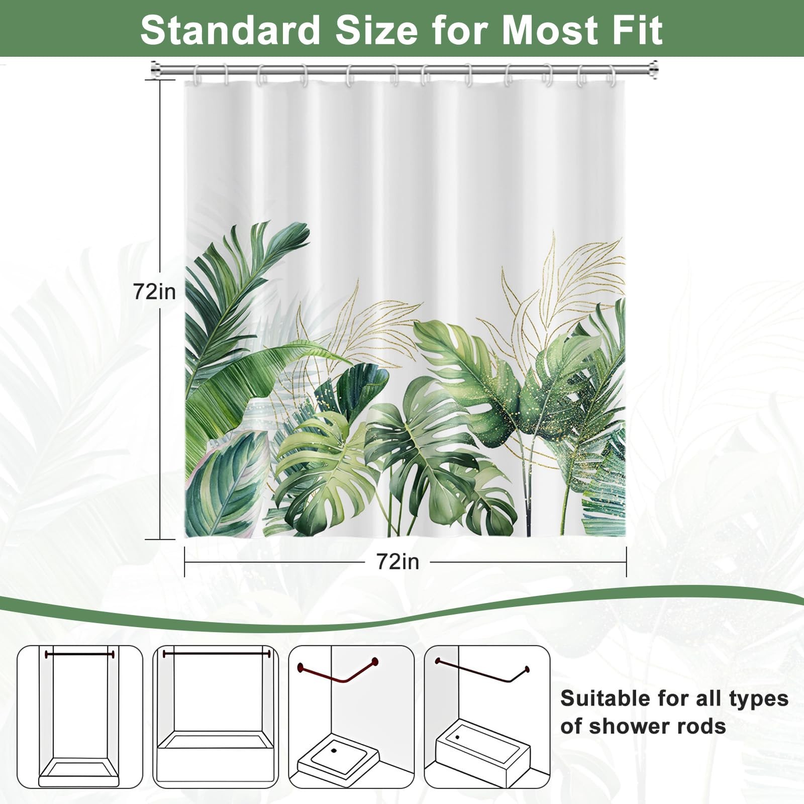 Custom Printed Bath Curtain — custom printed polyester bath curtain detail view