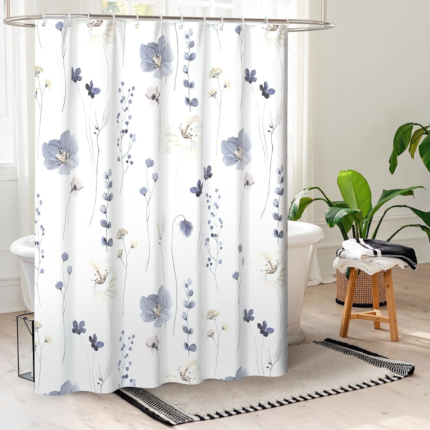 Custom Printed Bath Curtain — custom printed polyester bath curtain detail view