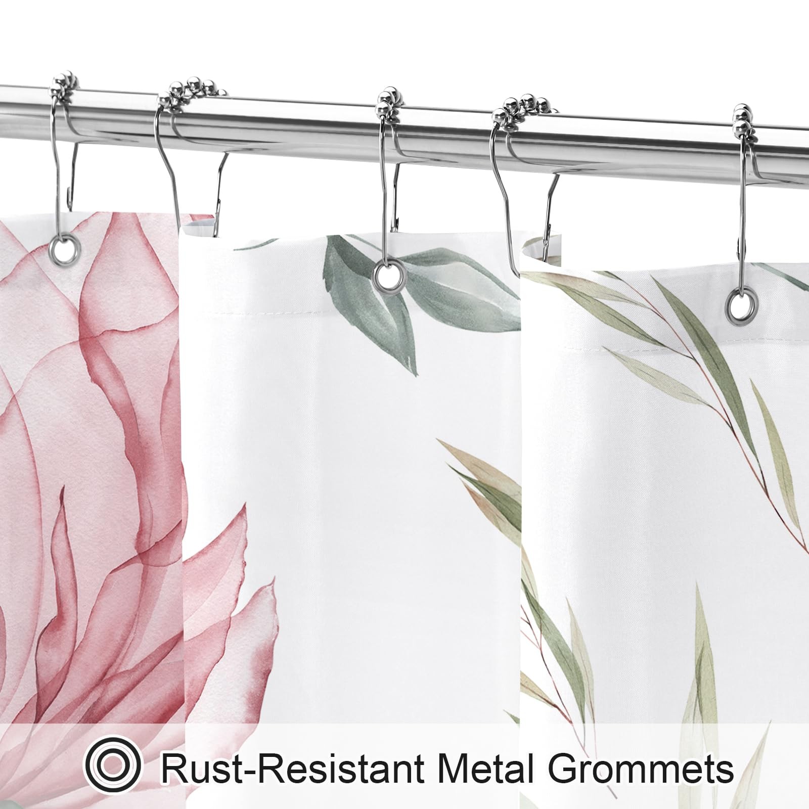 Custom Printed Bath Curtain — custom printed polyester bath curtain detail view